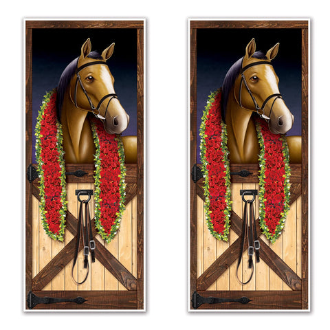 Beistle 2-Pack Horse Racing Door Covers, Hanging Decorations for Equestrian Events & Derby Day Parties, All-Weather Animal Birthday Decor, 6' x 30"
