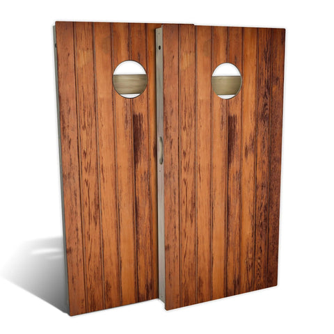 Skip's Garage Wood Plank Cornhole Set - Premium 2x4 (Weather Bags) - NO Accessories