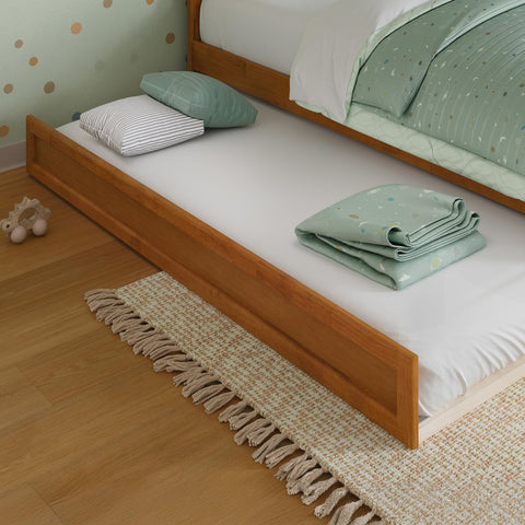 AFI, Mid-Century Modern Trundle Bed, Twin, Light Toffee