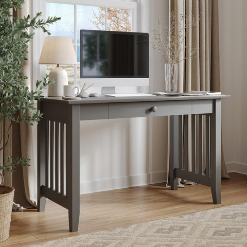 AFI, Mission Solid Wood Writing Desk with Drawer, Grey