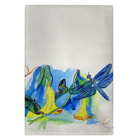 Betsy Drake GT813 20 x 20 in. Yellow Bells & Dragonfly Guest Towel