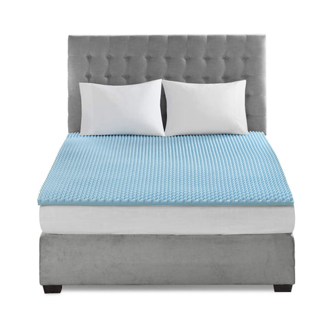 Sleep Philosophy Gel Infused Memory Foam Mattress Topper Luxurious, All Season Enhanced Bed Support, Twin, 1.5" Thick, Without Cover Blue