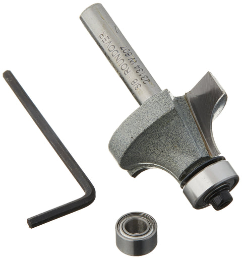 Vermont American 23134 3/8-Inch Radius Carbide Tipped Roundover and Bead Router Bit, 2-Inch Ball Bearing 2-Flute 1/4-Inch Shank