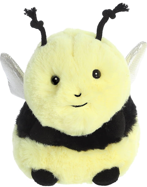 Aurora® Playful Rolly Pet™ Bee Happy™ Stuffed Animal - Compact Size for On-the-Go Fun - for Adults, Kids, Birthdays, and Anniversaries - Yellow 5 Inches