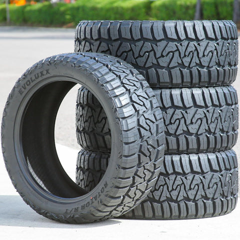 Evoluxx Rotator R/T All-Terrain Mud Off-Road Light Truck Radial Tire-37X12.50R22LT 37X12.50X22 37X12.50-22 127Q Load Range F LRF 12-Ply BSW Black Side Wall