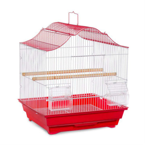 Prevue Pet Soho Crown Top Roof Bird Cage - Red & White - SP41613R/W