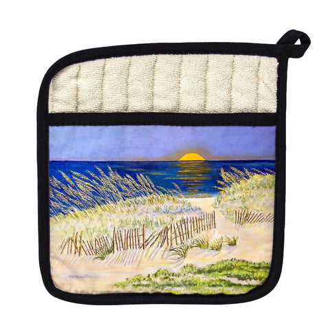 Sea Oats Moonrise Pot Holder - 9x9
