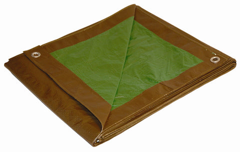 10' x 20' Foremost Tarp 11020 Brown/Green Dry Top Brown/Green 7-Mil Full Size Reversible Tarp