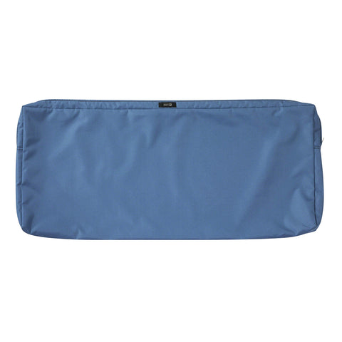 Classic Accessories Ravenna Water-Resistant 48 x 18 x 3 Inch Outdoor Bench/Settee Cushion Slip Cover, Patio Furniture Swing Cushion Cover, Empire Blue, Patio Furniture Cushion Covers