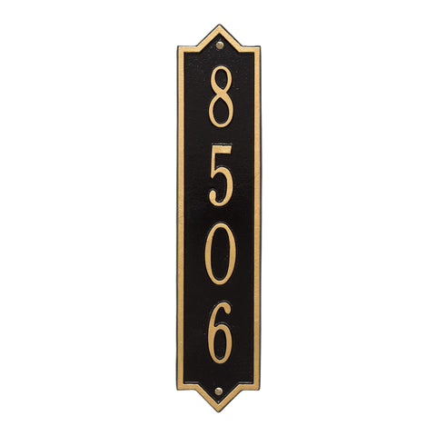 Whitehall 3009BG Personalized Norfolk Vertical Wall Plaque in Black and Gold Color