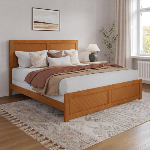 AFI, Canyon King Foundation Bed Frame with Matching Footboard, Light Toffee