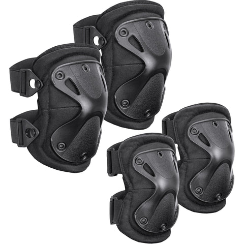 Barska Loaded Gear CX-400 Elbow & Knee Pad Set – Adjustable Protective Pads with Cushion for Outdoor Sports, Shooting, Hunting, Airsoft & Tactical Training