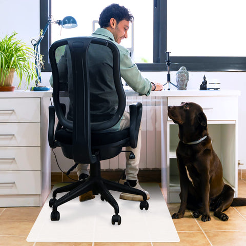 Floortex® Cleartex® Polypropylene Rectangular Anti-Slip Foldable Chair Mat for Hard Floors - 46" x 57"