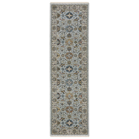 Oriental Weavers Aberdeen Area Rug - 561W1-2'3" x 7'6" - in Blue/Beige - Vintage Inspired, Stain Resistant, Family and Pet Friendly, Entryway, Hallway Runner Rug