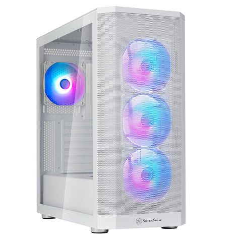 Silverstone Technology FARA 514X White All-Metal ATX Tower Chassis with Dual Radiator Support, ARGB Fans, and GPU Brace, SST-FA514X-WG