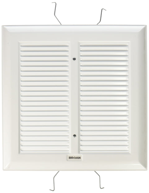 Broan S97011308 Spring Mounted Bathroom Fan Cover/Grille Assembly, White
