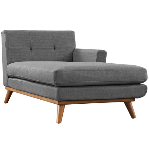 ModwayEEI-1794-DOREngage Mid-Century Modern Upholstered Fabric Living RoomRight-Arm ChaiseGray