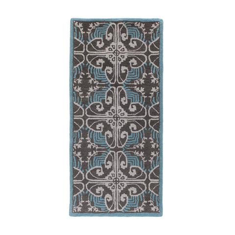 Minuteman Art Deco 56'' x 26'' Rectangular Rug - Turquoise Stone (H-71)