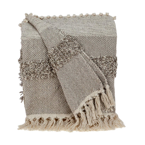 Parkland Collection Neil Eclectic Beige 52" x 67" Woven Handloom Throw