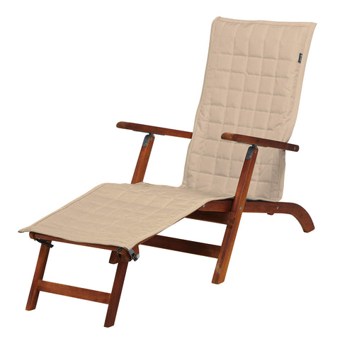 Classic Accessories Montlake Water-Resistant 69 Inch Patio Steamer Chaise Slipcover, Antique Beige, Patio Furniture Covers