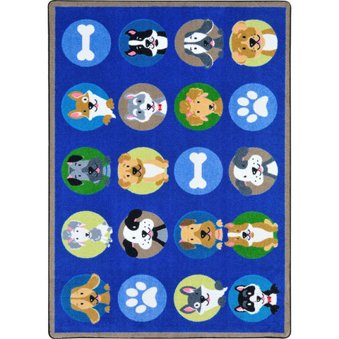 Joy Carpets Kid Essentials Playful Paws Childrens Rugs, Multicolor, 5'4" x 7'8"