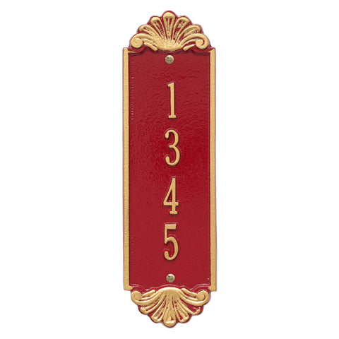 Whitehall 2968RG Personalized Shell Vertical 1Whitehall 2 Wall Plaque in Red and Gold Color