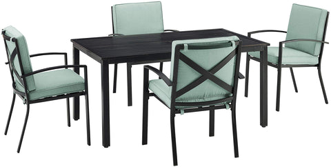 Kaplan 5Pc Outdoor Dining Set Mist/Oil Rubbed Bronze - Table & 4 Chairs