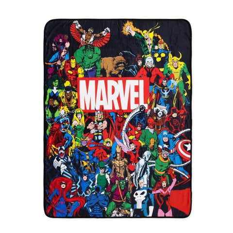 Marvel Comics Superheroes Fleece Throw Blanket | Soft Polyester Cover For Sofa, Bed | 45 x 60 Inches