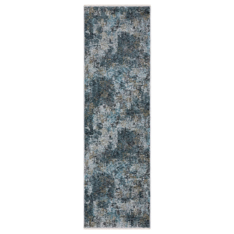 Oriental Weavers Hayden Area Rug - HAY03-2'3" x 7'6" - in Blue/Grey - Modern Style, Stain Resistant, Family and Pet Friendly, Entryway, Hallway Runner Rug
