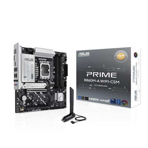 ASUS Prime B860M-A WiFi-CSM Offers DDR5, PCIe 5.0, Two M.2 Slots, Wi-Fi 6E, 2.5Gb Ethernet, USB Type-C, DisplayPort, HDMI™, and M.2 heatsink for Optimal Performance