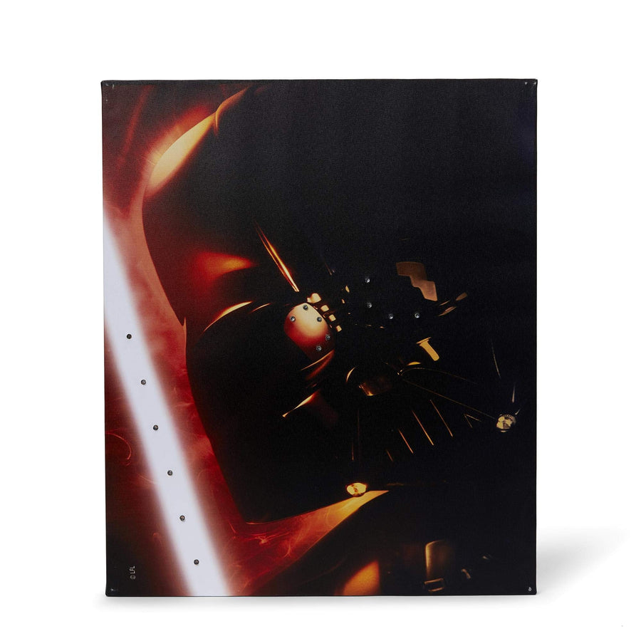 Official Star Wars Illuminated Canvas Wall Art - 23.9 x 19.9-Inch Darth Vader Print Decor - Framed Movie Painting for Bedroom, Bathroom, Living Room - Licensed Disney Items
