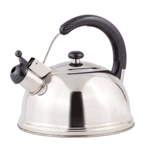 Creative Home 2.7 Qt 304 Stainless Steel Whistling Tea Kettle ? Polished Dome-Style Water Boiler with Heat-Resistant Cobra Handle and Loud Steam Signal ? Stylish Stove-Top Accessory and Gift