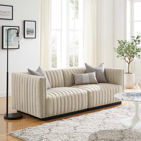 Modway Conjure Love Seats, Black Beige