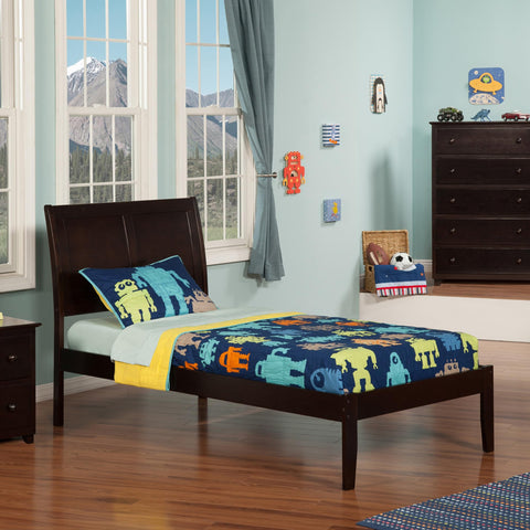 AFI, Portland Twin XL Platform Bed with Attachable USB Charger, Espresso