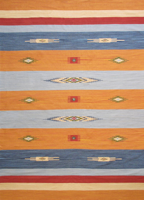 Pasargad Home Kilim Collection Flat Weave Cotton Multicolor/Reversible Rug- 8' 0'' X 10' 0''