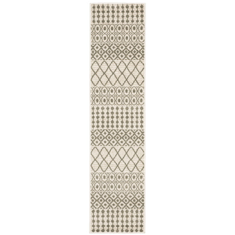 Oriental Weavers Georgia Area Rug - 717B0-1'10" x 7'6" - in Ivory/Grey - Scandinavian Inspired, Stain Resistant, Family and Pet Friendly, Entryway, Hallway Runner Rug