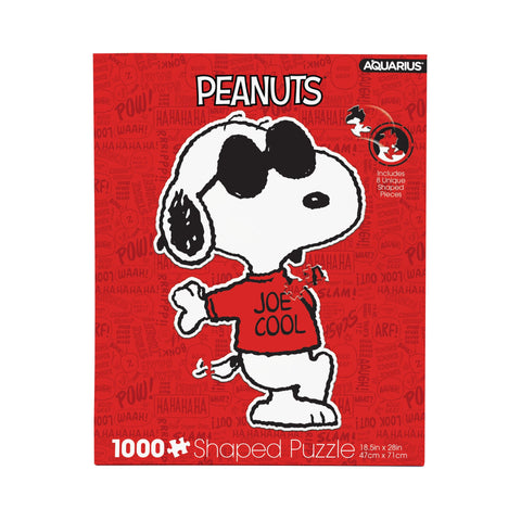 Aquarius Peanuts Snoopy Joe Cool Shaped 1000 Piece Jigsaw Puzzle – Officially Licensed - Includes 8 Unique Peanuts Shaped Pieces - Die-Cut Collectible Gift for Snoopy Fans, Teens & Adults