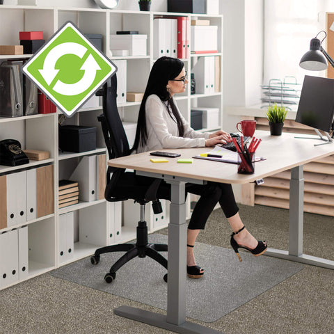 Floortex® Enhanced Polymer Rectangular Chair Mat for Carpets up to 3/8" - 48" x 79"