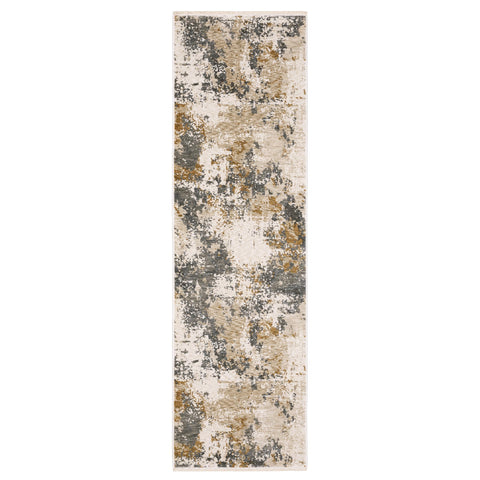 Oriental Weavers Hayden Area Rug - HAY10-2'3" x 7'6" - in Beige/Grey - Modern Style, Stain Resistant, Family and Pet Friendly, Entryway, Hallway Runner Rug