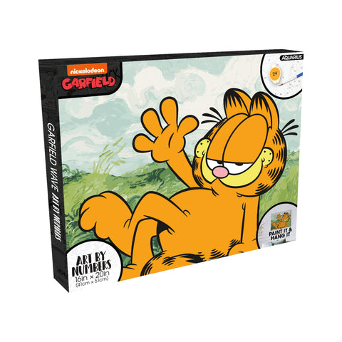 AQUARIUS Garfield Art by Numbers Painting Kit (16 x 20 Stretched Canvas) 24 Paints, 3 Paint Brushes, Ready to Hang, Officially Licensed Garfield Collectible - 16x20 in