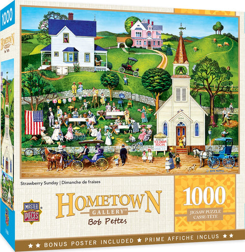 MasterPieces - 1000 Piece Jigsaw Puzzle, Strawberry Sunday, Fun for Adults, Family, Kids, 19.25" x 26.75"