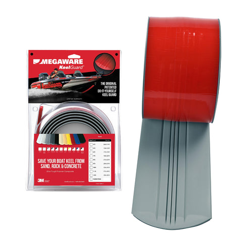 MEGAWARE KEELGUARD USA-Made, Original DIY Keel Guard, 5-Inch Wide, 4-12ft Sizes, 11 Colors, Complete Install Kit with Primer, Hull Protector, for Fiberglass and Some Aluminum Boats (Gray)