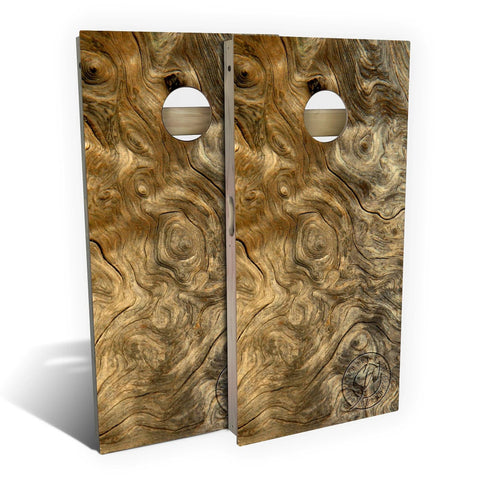 Skip's Garage Buckeye Burlwood Cornhole Set - Backyard 2x4 (Corn Bags) - NO Accessories