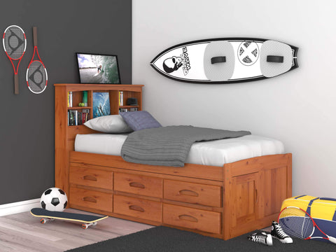 American Furniture Classics Model MINIRWB Mini American Flag Wall Display with Hidden Locking Gun Concealment