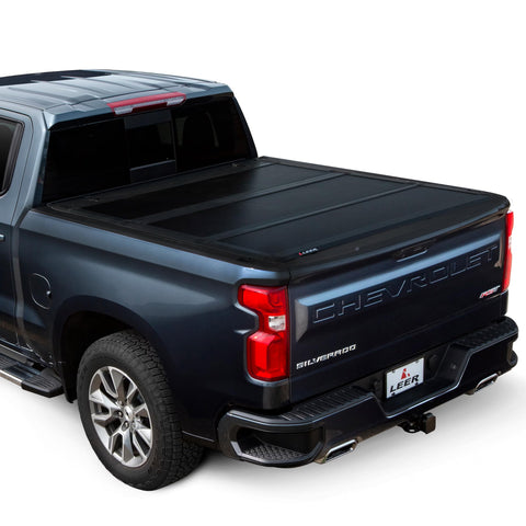 LEER HF350M 3-Panel Folding Tonneau Cover, Fits 2019-2026 GM Silverado/Sierra with 5'8" Truck Bed