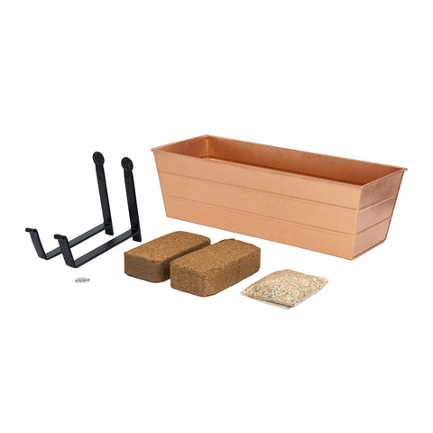 Bloom Box Garden Growing Kit Medium Copper with Wall Brackets