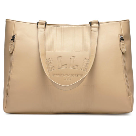 ELLE Roamer 24L Vegan Leather Weekender Duffel Bag | Nude