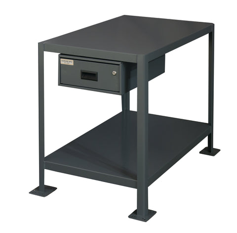 MT Workbench 24 x 48 Top Shelf Only with Drawer 14 Gauge Steel 2000 lbs. Capacity Textured Powder Paint Gray