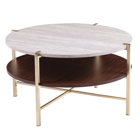 Ardmillan Round Faux Marble Cocktail Table