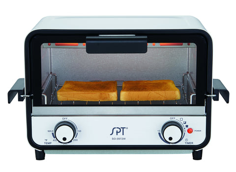 SPT SO-0972WB: Easy Grasp 2-Slice Countertop Toaster Oven,WHITE,9 liters capacity